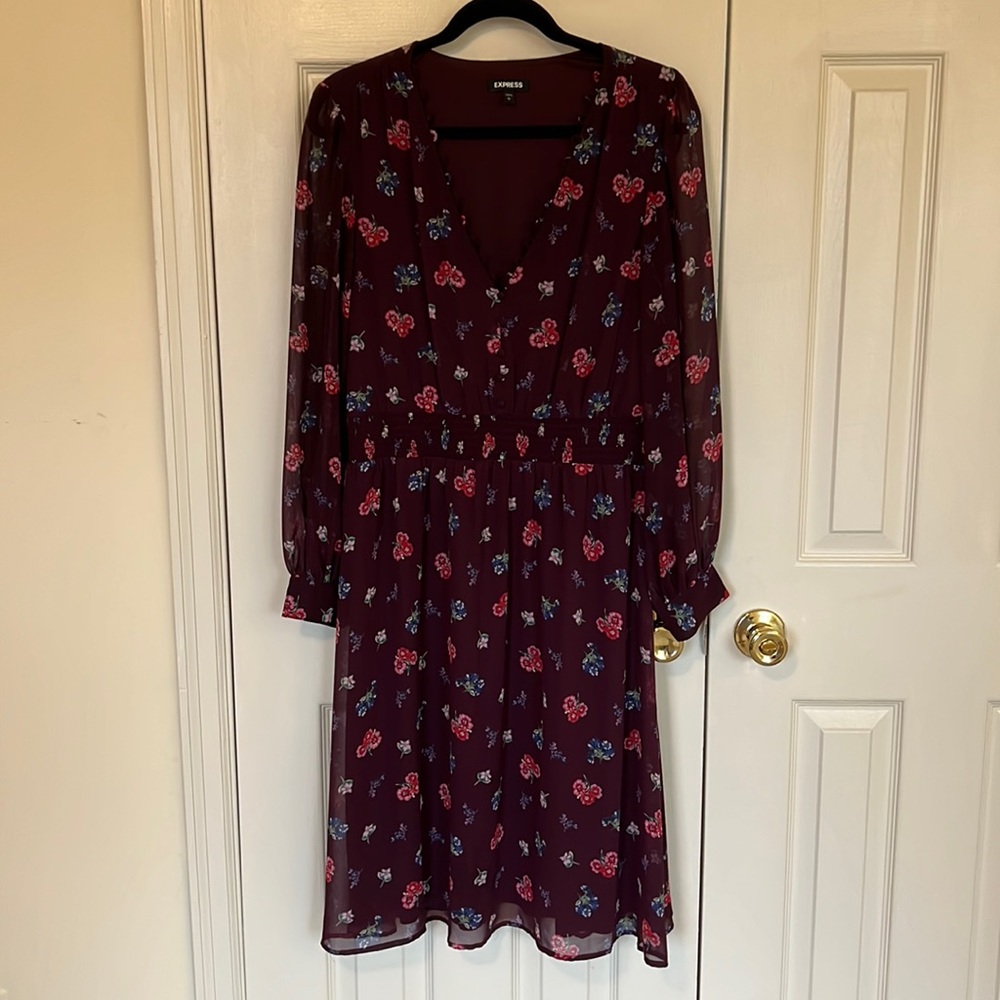 Maroon Floral Dress